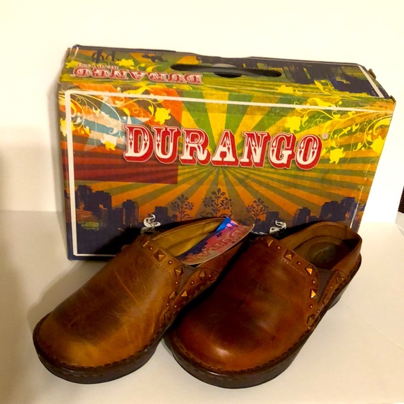 Y2K Durango Head West Studded Dream Clogs, Size 6M, Color Cognac Brown “NIB” - Picture 3 of 7